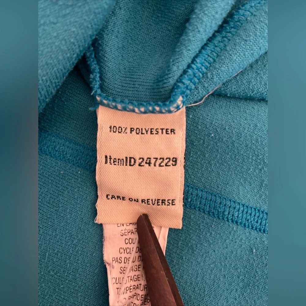L. L. Bean Fleece Jacket Sz S Women's 1/4 Zip Pullover Shoulder Pocket Aqua Blue - Picture 4 of 12